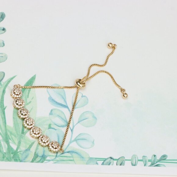 Elegant Rose Gold A-Bracelet with Sparkling Round Diamond Accents, XPAB0613 - Picture 9 of 12